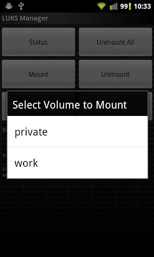 LUKS Manager Screen 3
