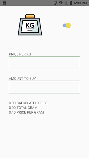 Weight and Price Calculator Screen 2