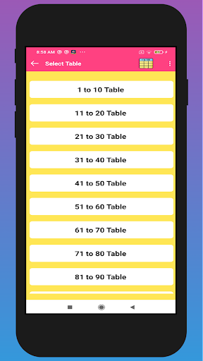 Math Tables 1 to 100 offline Screen 2