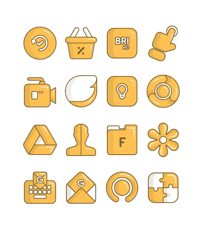 Honey - Yellow icon pack - 58 - (Android)