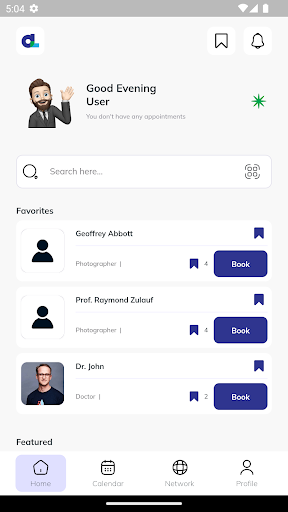 Android application Appointa screenshort