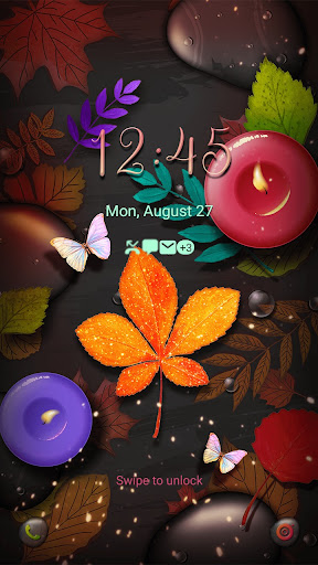 Autumn Leaves Candle-Wallpaper Screen 2