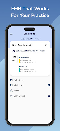 Android application ClinicMind EHR screenshort