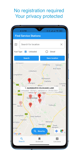 Android application Fuel Prices UK screenshort