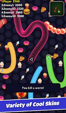 #2. Worm io: Slither Snake Arena (Android) By: Boss Level Studio