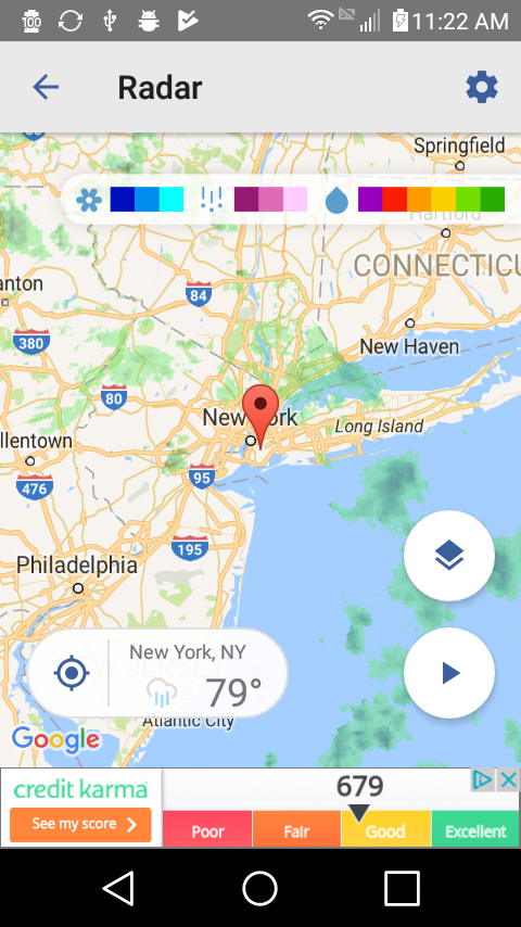 Android application Local Weather Radar & Forecast screenshort