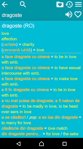 English Romanian Dictionary Screen 3
