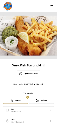 Android application Onyx Fish Bar and Grill screenshort