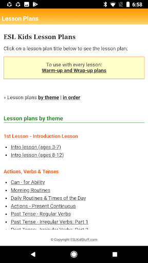 ESL KidStuff App Screen 3