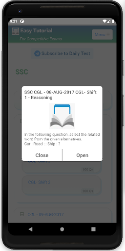 SSC Test Series Screen 3