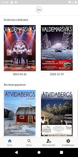 Android application MediaTrio - En trio tidningar screenshort
