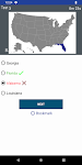 screenshot of US States Quiz