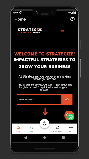 Android application Strategize screenshort