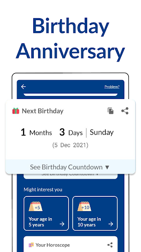 Screenshot of Age Calculator: Date of Birth
