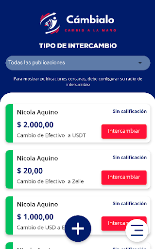 Android application Cámbialo screenshort