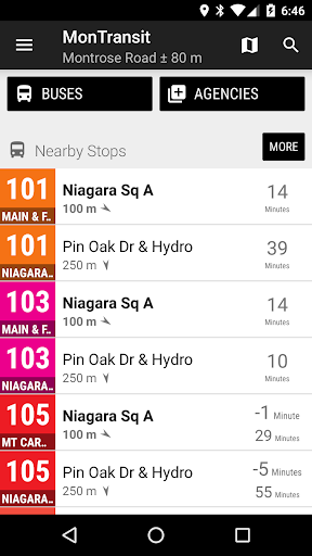 Android application Niagara Falls Transit Bus - M… screenshort