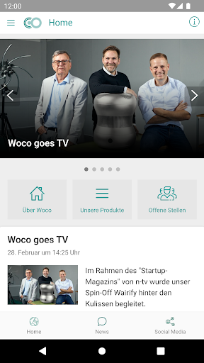 Android application WOCONNECT screenshort