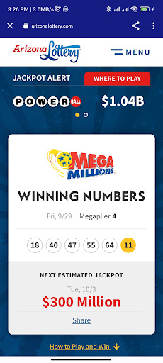 Mega Millions Result - Numbers Screen 2
