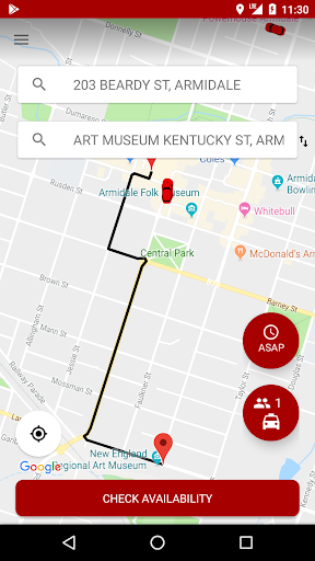 Android application Armidale Taxis screenshort
