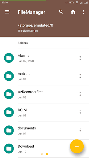 Android application File Manager screenshort