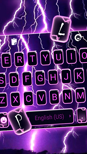 Purple Lightning Keyboard Back Screen 2