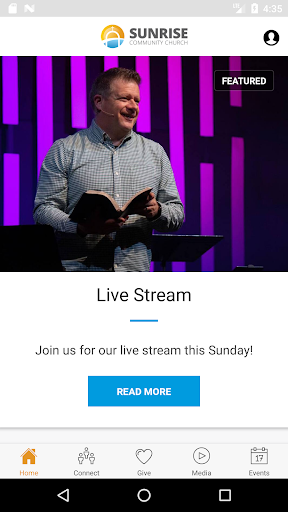 Android application Sunrise Community Church screenshort