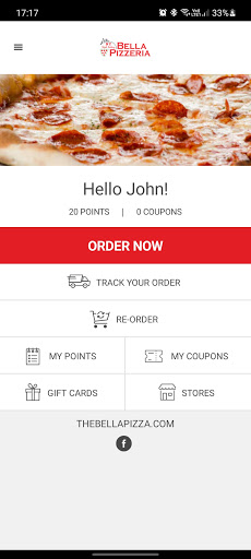 Android application Bella Pizzeria App screenshort