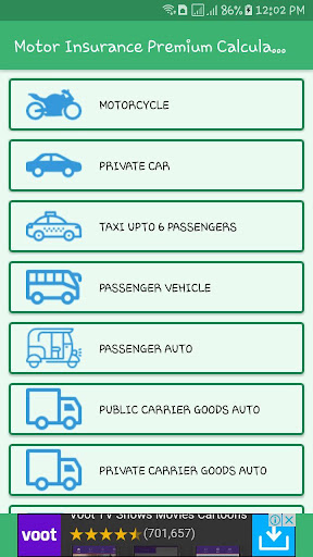 Motor Insurance Premium Calcul Screen 2