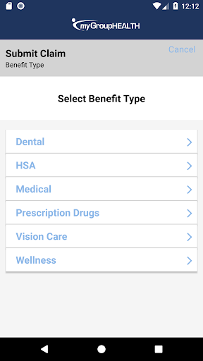 myGroupHEALTH Screen 2