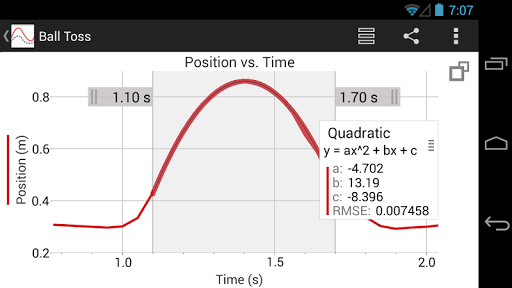 Screenshot of Graphical Analysis GW (Go Wire