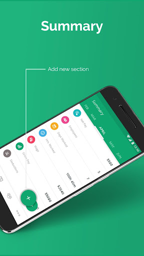 Android application Hours and Pay screenshort