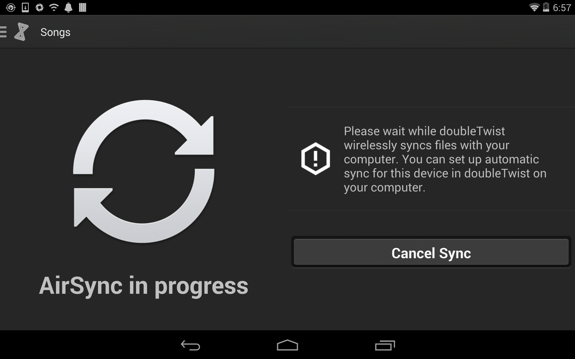 Android application AirSync: iTunes Sync & AirPlay for Android screenshort