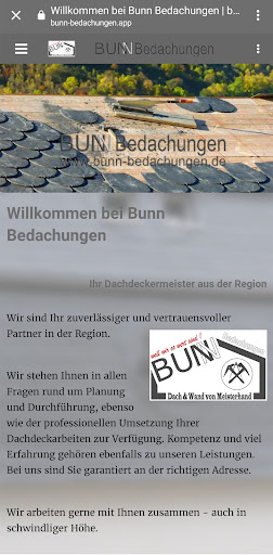 Android application BUNN Bedachungen screenshort