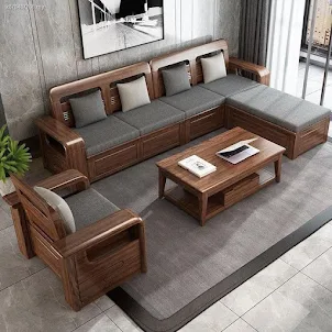 مجموعة الأريكة الخشبية