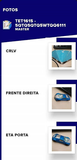 Android application Vistoria Cautelar screenshort