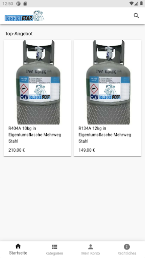 Android application RefriBear Kältemittel screenshort