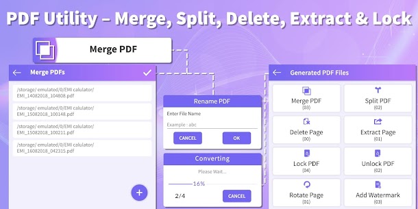 PDF Utility – Merge, Split, Delete, Extract & Lock 1.2 Apk 1