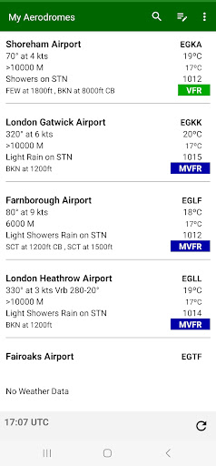 Android application METAR, TAF, NOTAM for Android screenshort