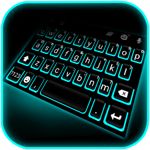 Blue Neon Tech Keyboard Theme logo