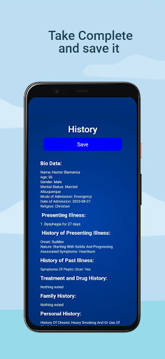 Clinical History Screen 2