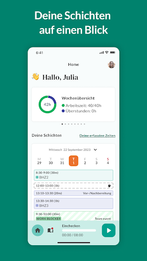 Android application My21 - Zeiterfassung screenshort