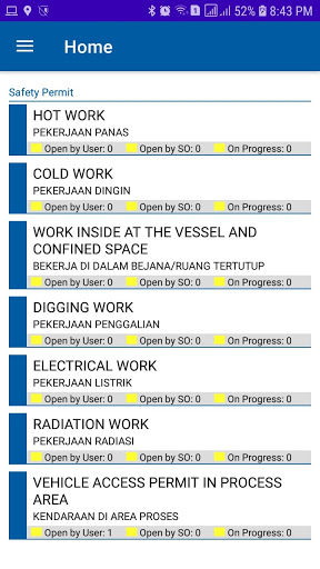 SAFETY PERMIT Screen 2