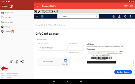 Gift Card Balance Lookup