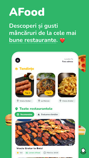 Android application AFood: Comandă mâncare rapid! screenshort