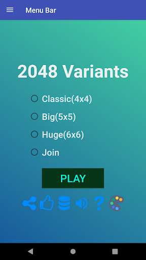 Android application 2048 Puzzle Variations Game screenshort