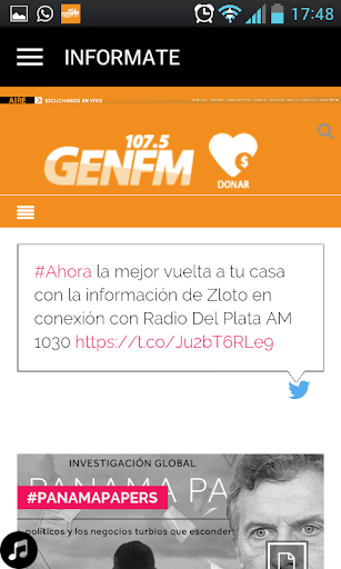 Gen 107.5 | Córdoba Screen 3