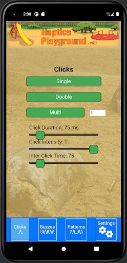Android application Haptics Playground screenshort