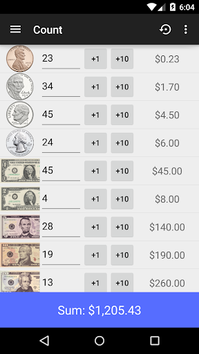 Android application Coin Counter screenshort