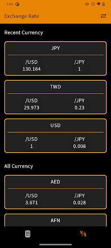 Travel Currency Calculator Screen 3