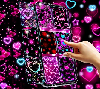 Neon hearts live wallpaper - Apps on Google Play